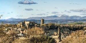 Lancaster castle drone shot