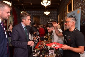 The Rt Hon Gavin Williamson CBE MP and Secretary of State for Defence and Harry Camillair (Black Powder Gin)