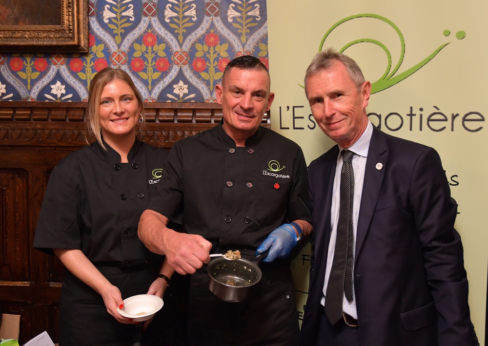 Leanne Aspinall, John Rowe (L'Escargotière) and Nigel Evans MP