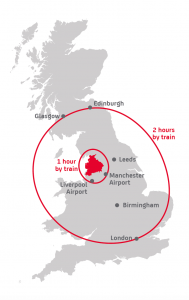 Lancashire map within UK