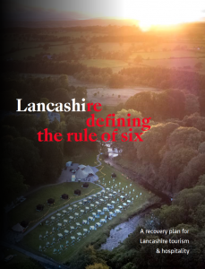 front cover of recovery plan, drone image of Gisburn park pop up