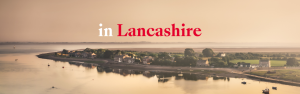 drone shot of Lancashire coastline
