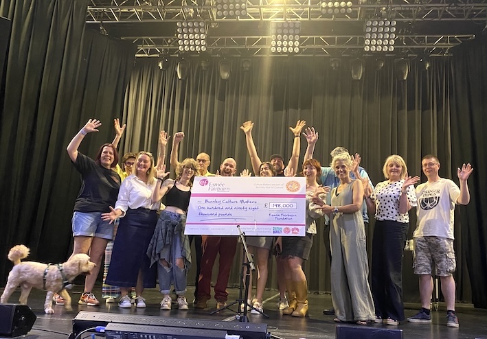 Burnley Culture Makers with the cheque from Esmée Fairbairn Foundation